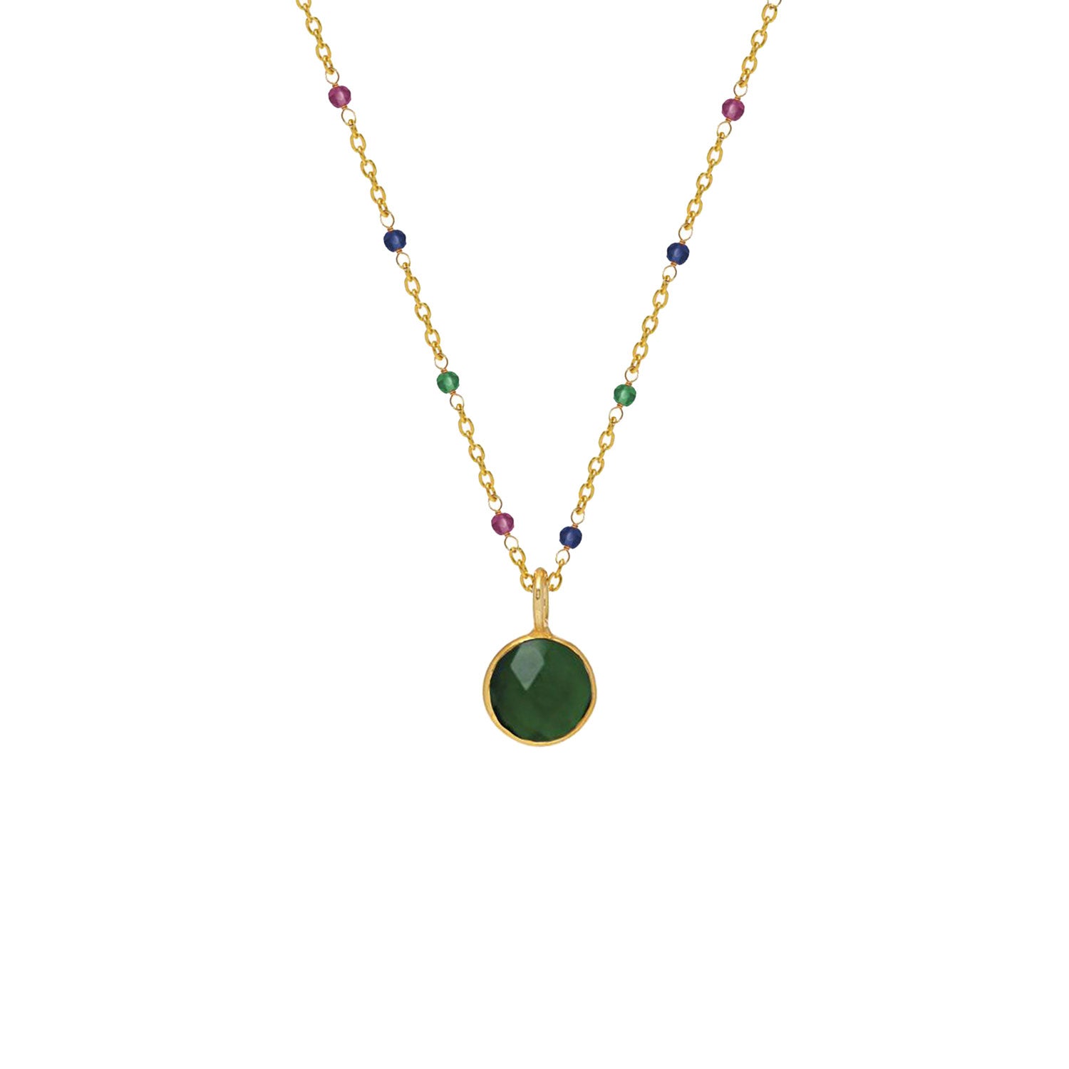 Fancy multi Rosary with Astro Emerald Pendant