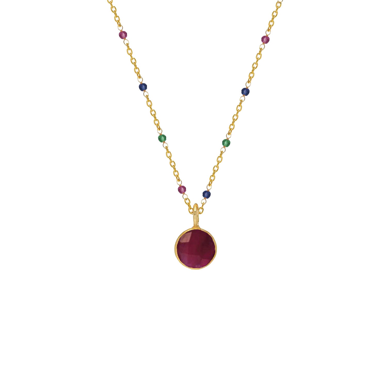 Fancy multi Rosary with Astro Ruby Pendant