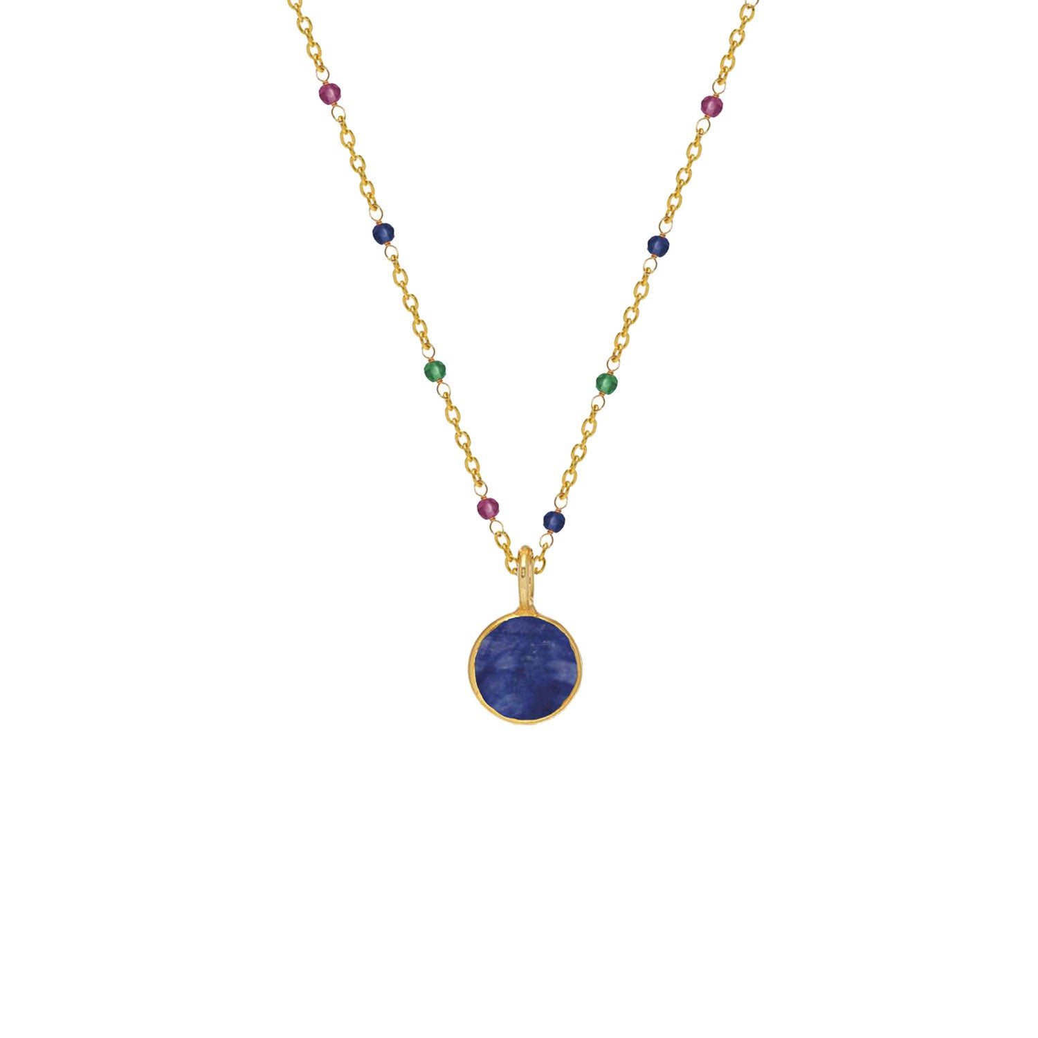 Fancy multi Rosary with Astro Sapphire Pendant