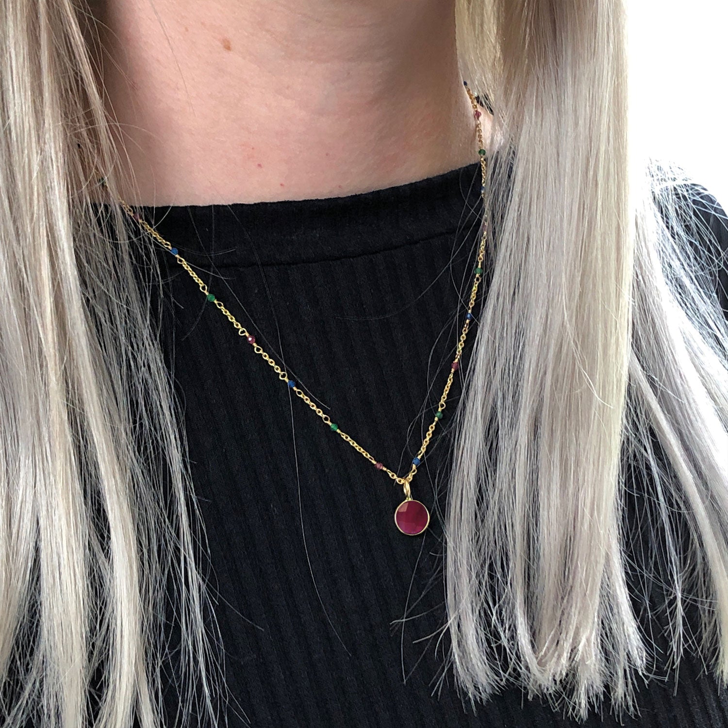 Astro Ruby Pendant on rosary or chain