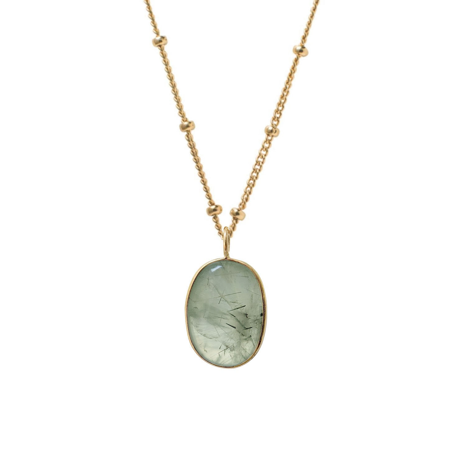 Freeform Prehnite Pendant  Bezel