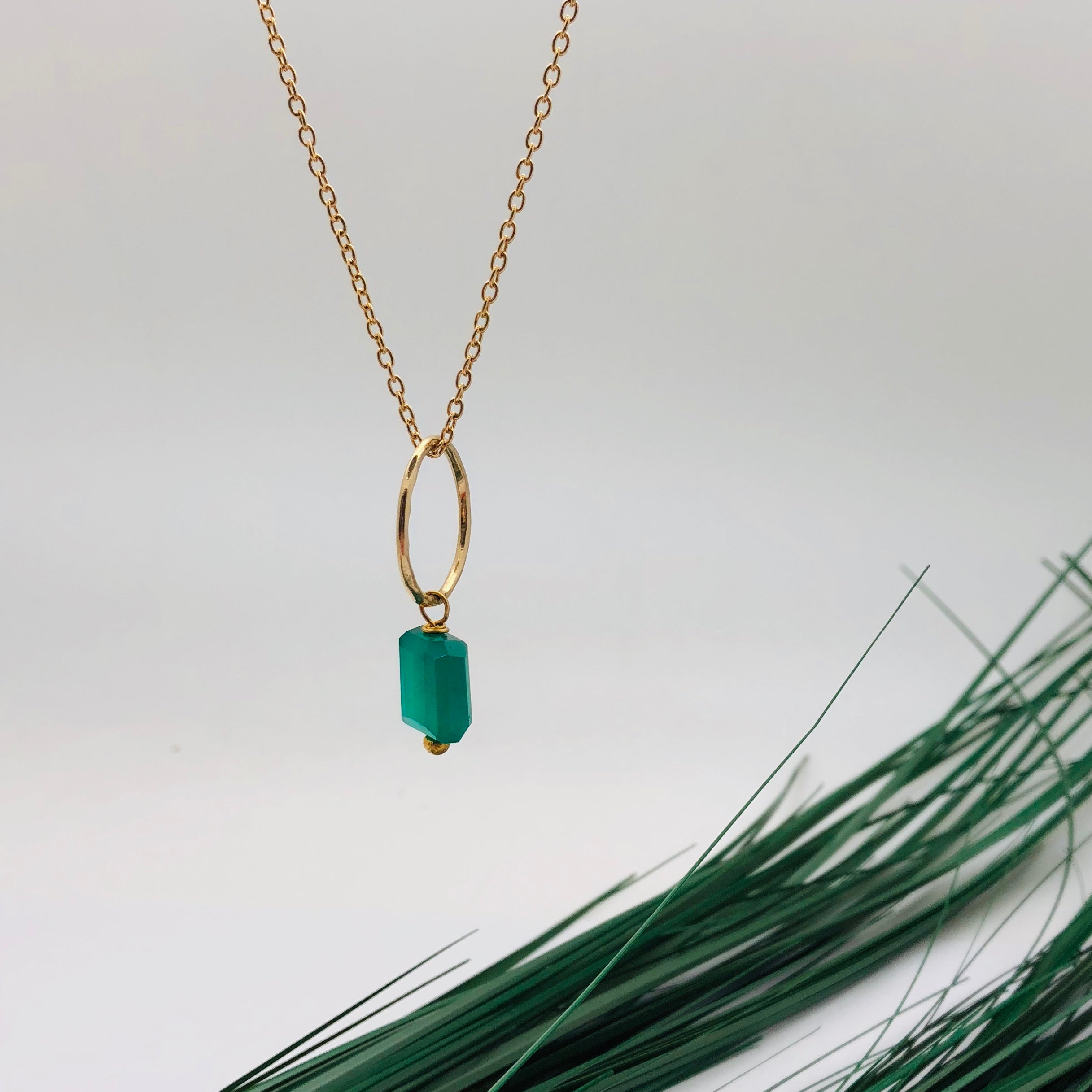 Jacqui Pendant Green Onyx - Mirabelle Jewellery