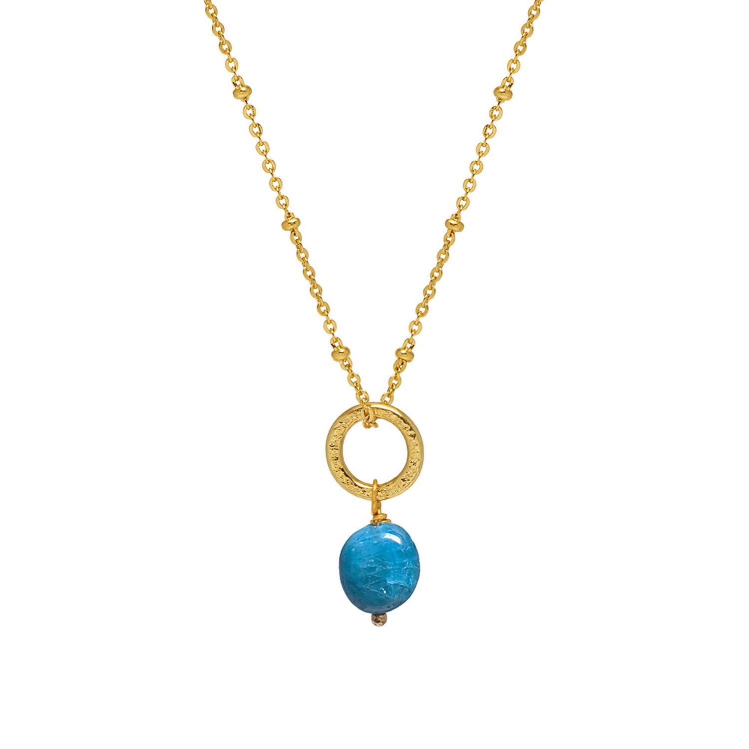 Gita Pendant with Apatite on short Satellite chain