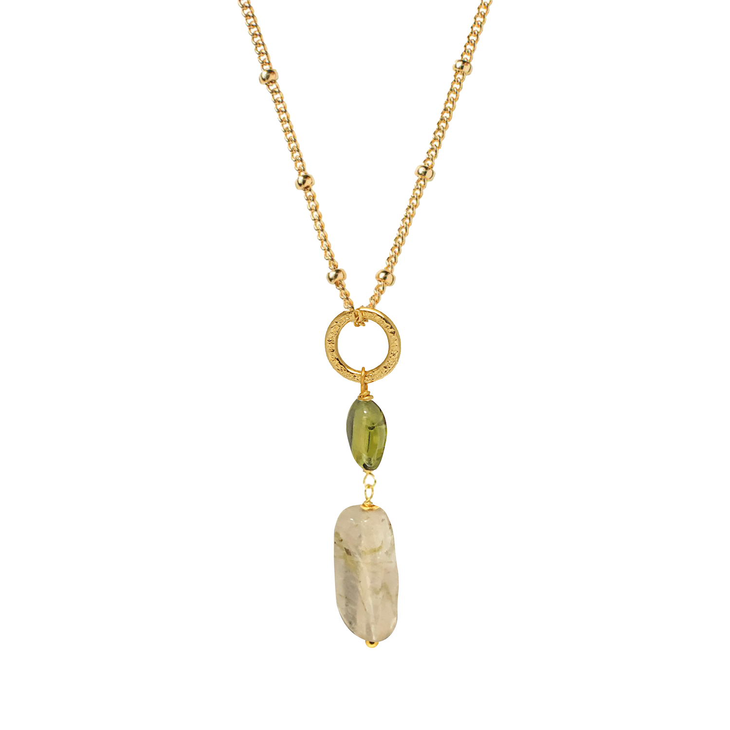 Gita Pendant Peridot & Rutil Quartz