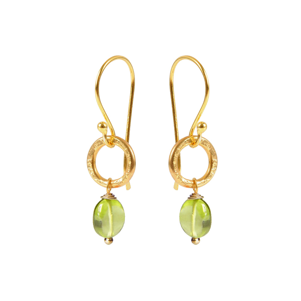 Gita Earrings Green Peridot - Mirabelle Jewellery