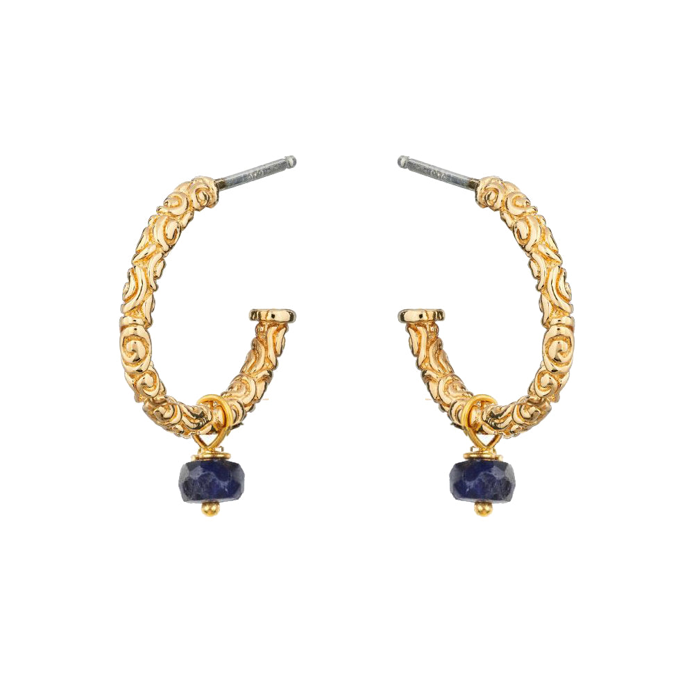 Iris Creole Earrings Sapphire - Mirabelle Jewellery