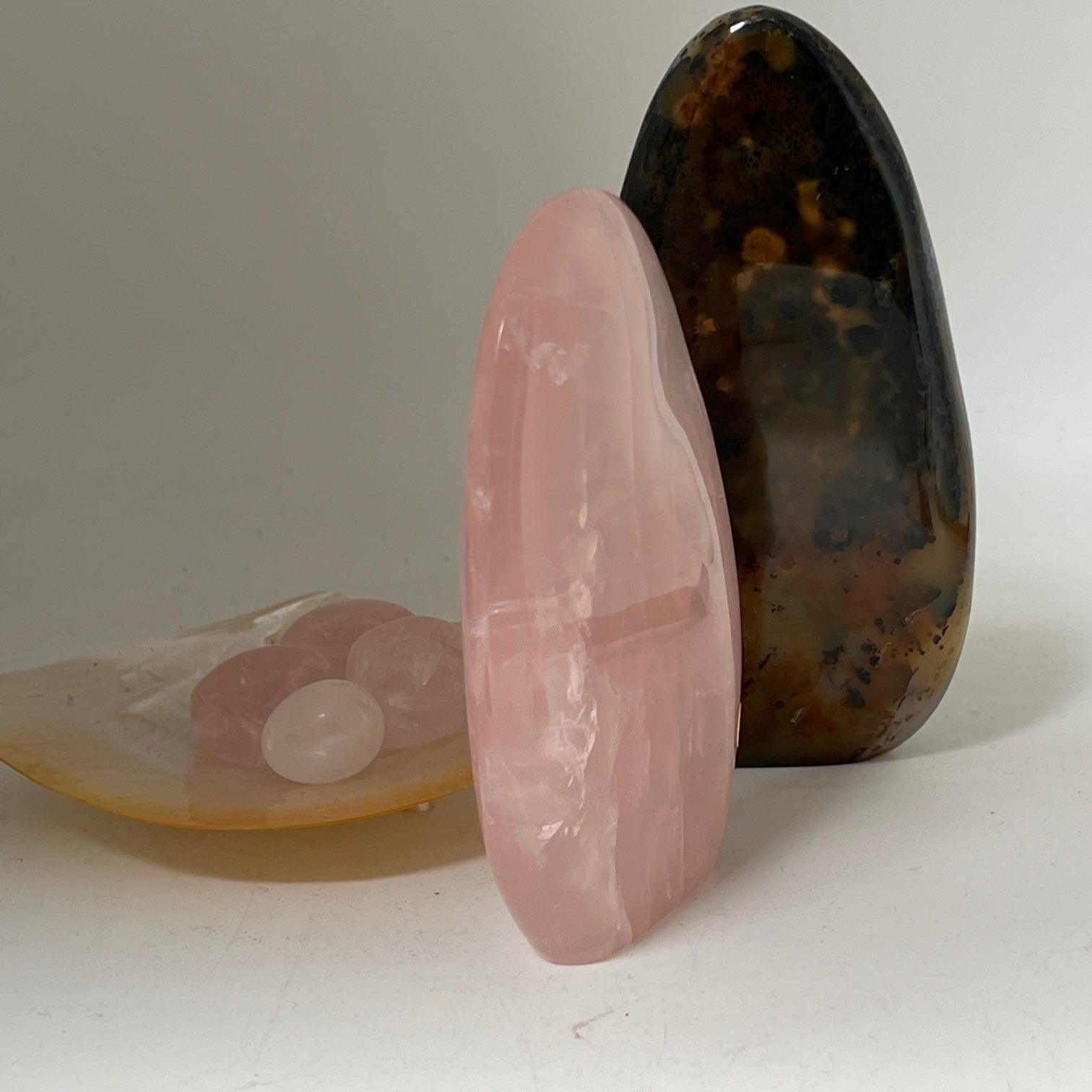 Unique Large slice rose quartz from Madagascar