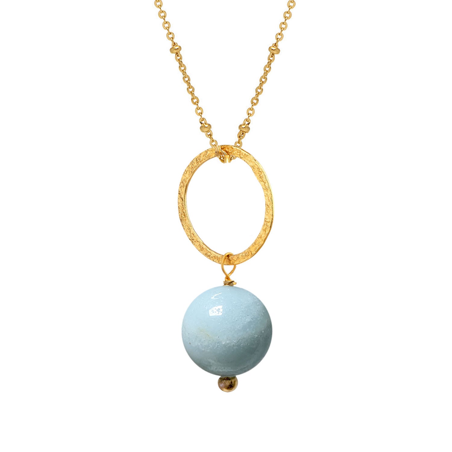 Margaret Amazonite Pendant  on Long Satellite chain