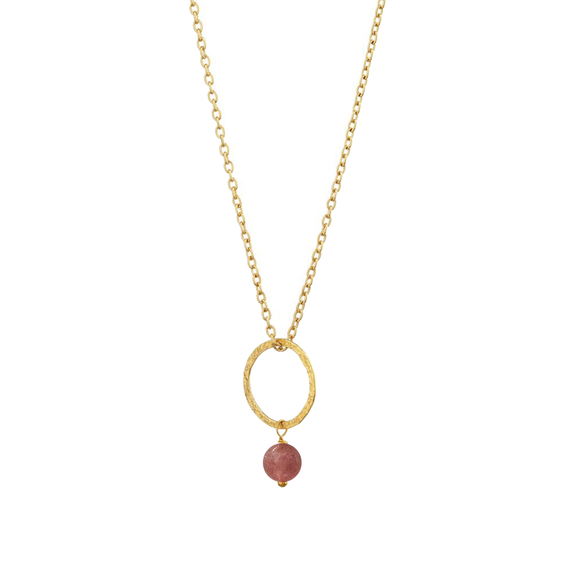 Margaret Pendant Strawberry Quartz - Mirabelle Jewellery