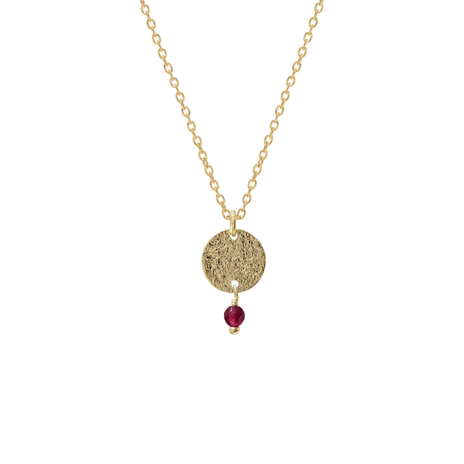Mini Harmonia Pendant with gemstone on Simple Chain