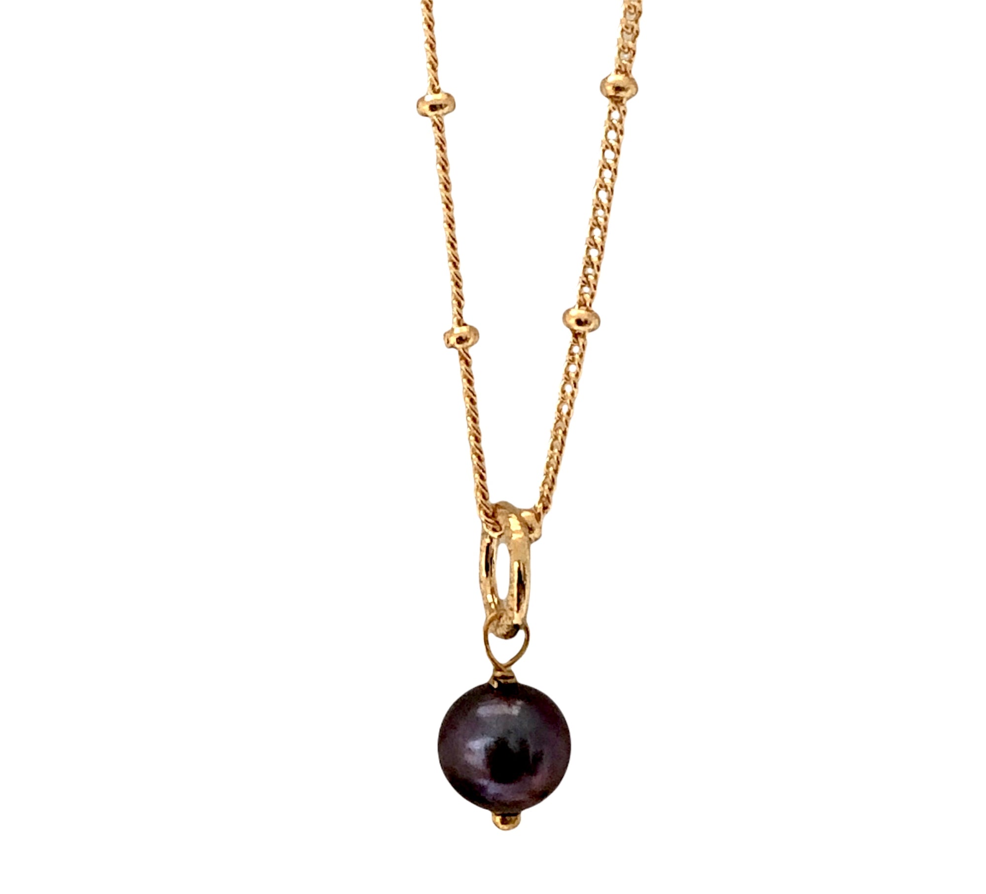 Gita Peacock Pearl Pendant on Biba Chain