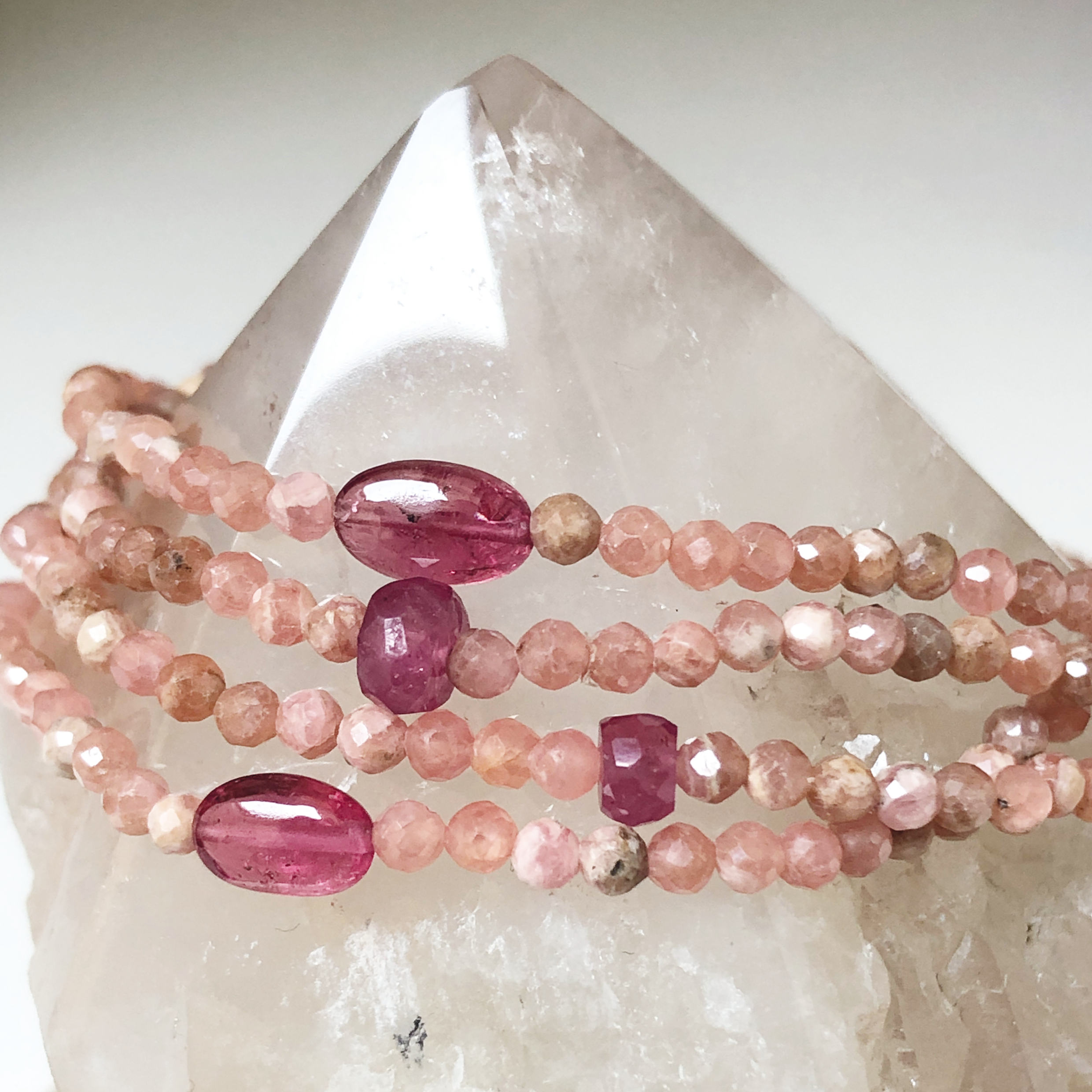 Peach Moonstone Semi-Precious Bracelet