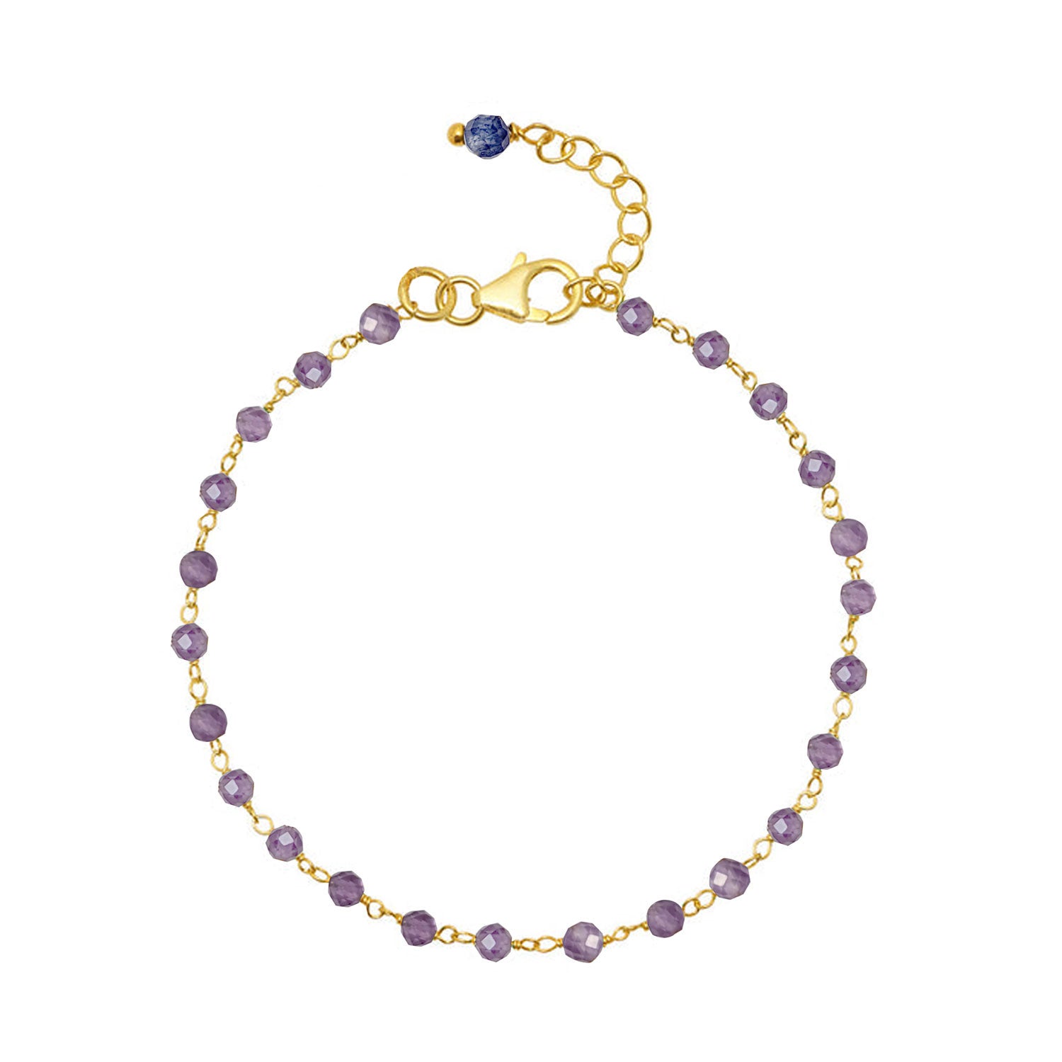 Rosary Bracelet - Amethyst with Sapphire