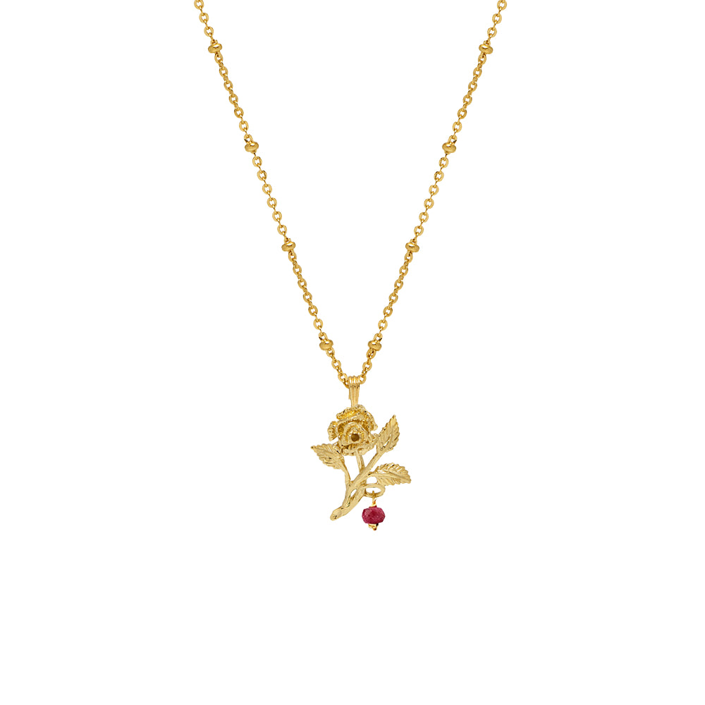 Rose Pendant with Ruby - Mirabelle Jewellery