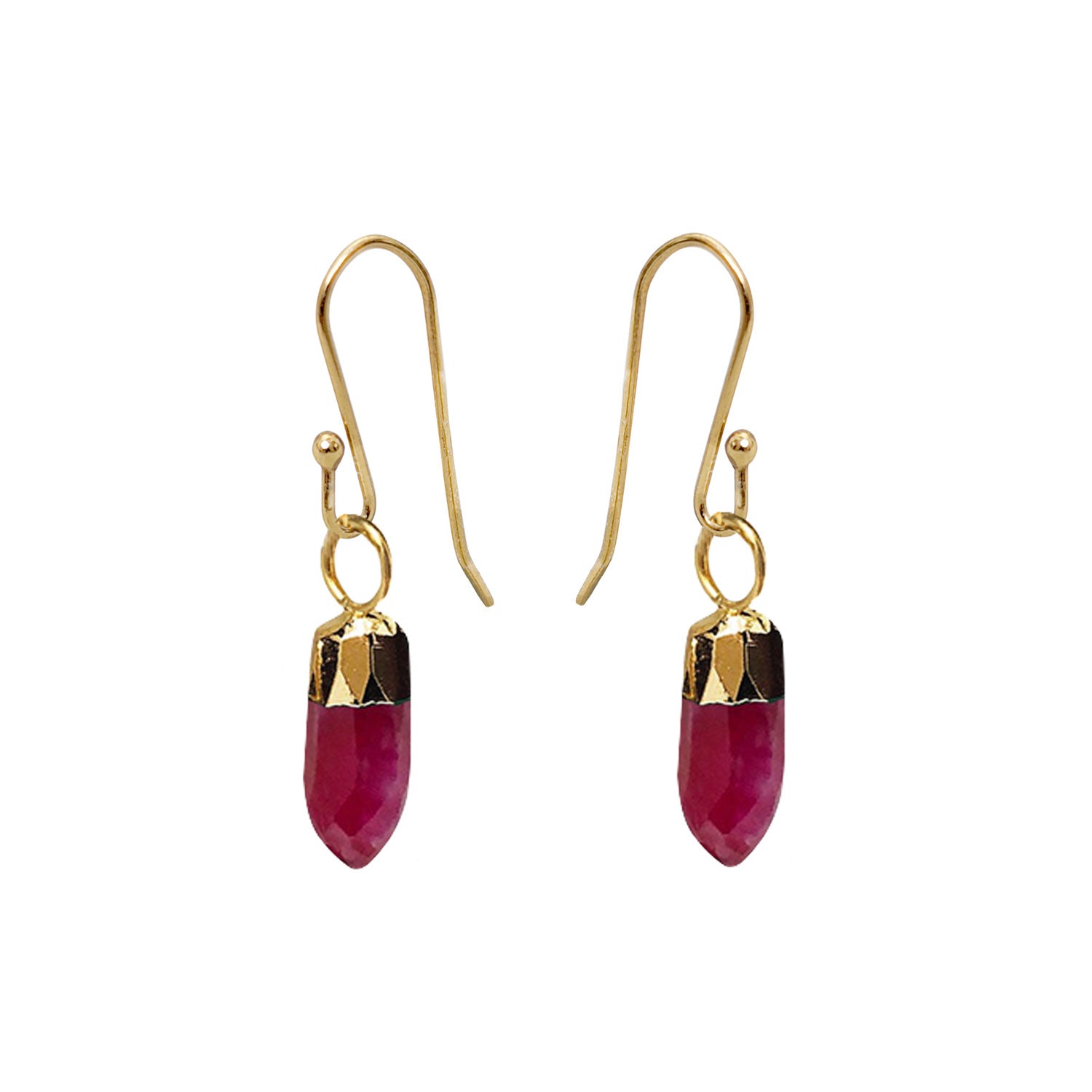 Mini Point Ruby Earrings