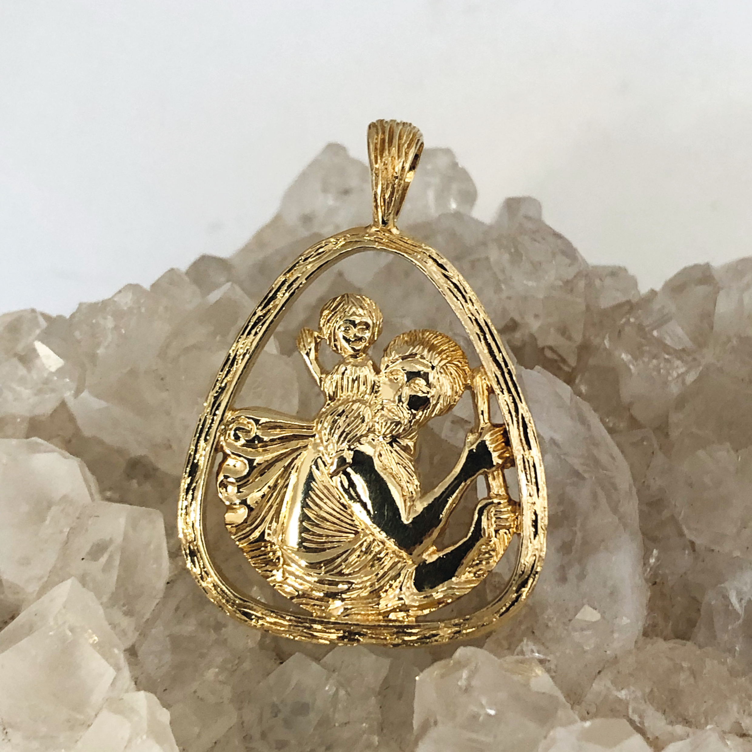 St Christopher Large Triangle Pendant