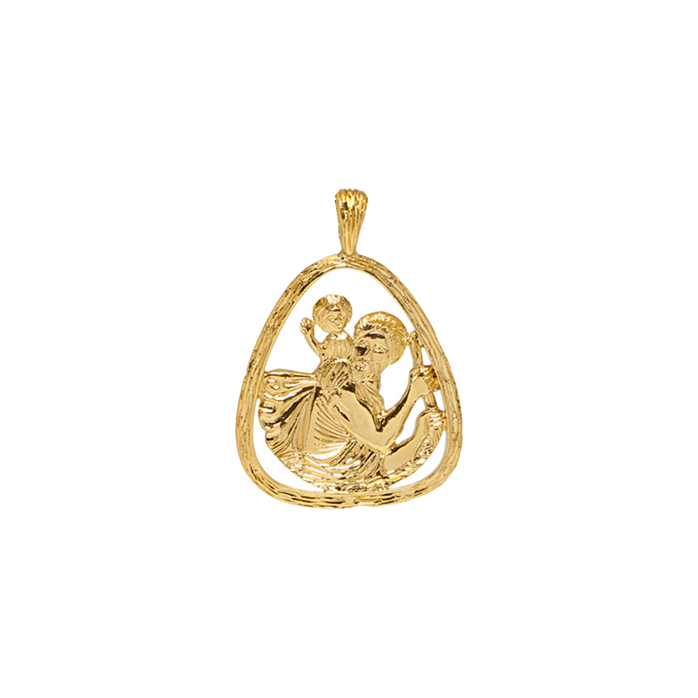 St Christopher Large Triangle Pendant - Mirabelle Jewellery