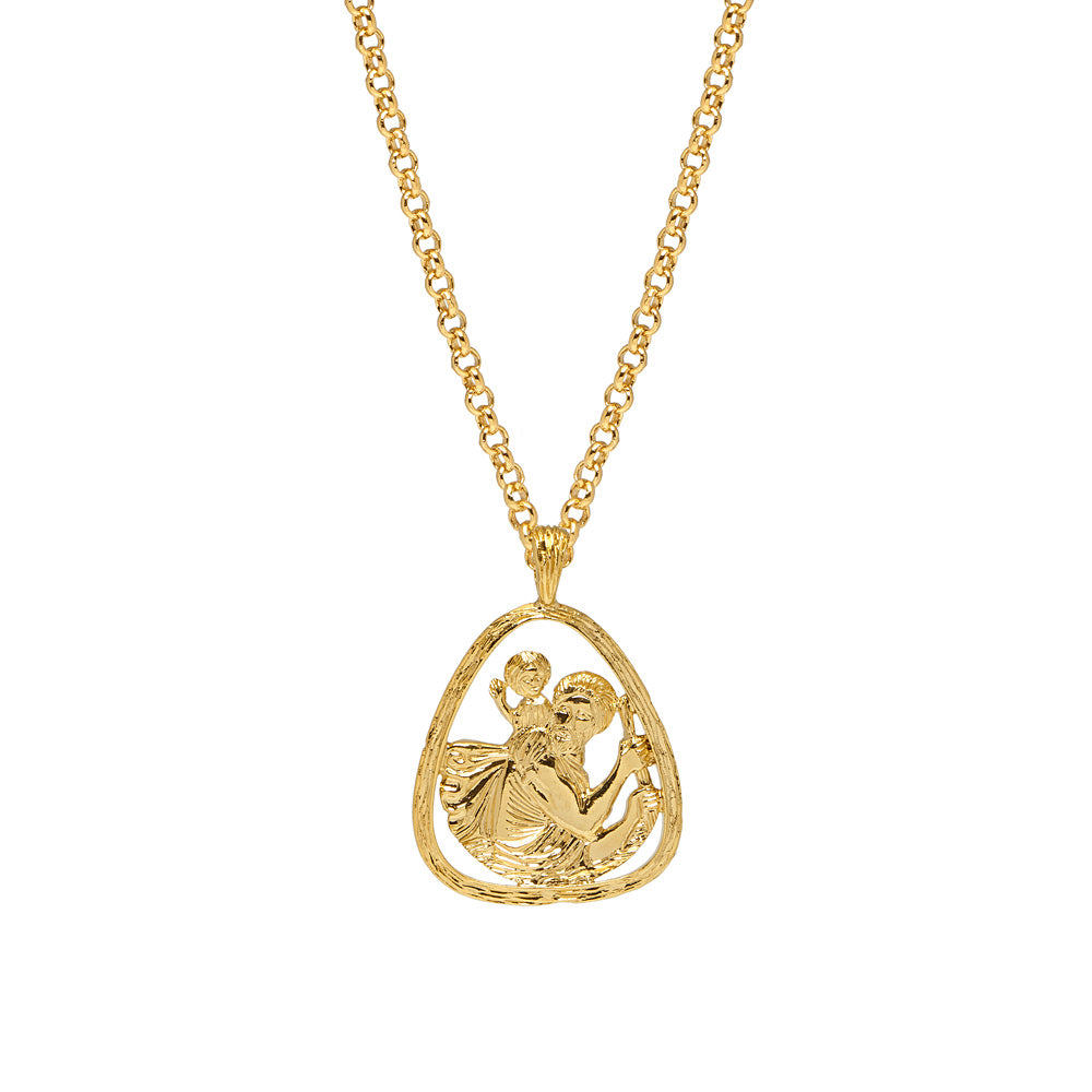 St Christopher Large Triangle Pendant - Mirabelle Jewellery