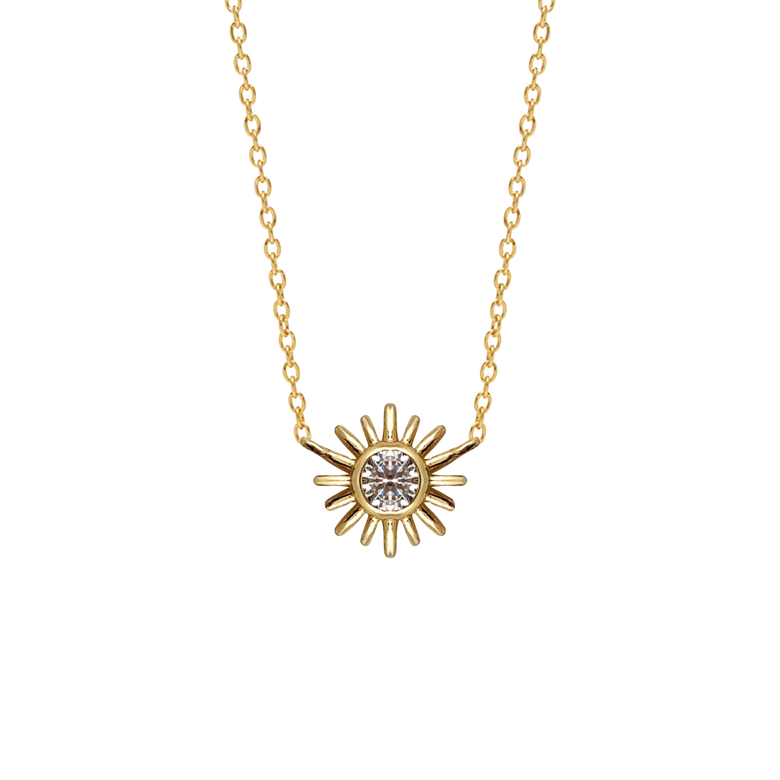 Sunburst White Zircon Pendant - Mirabelle Jewellery