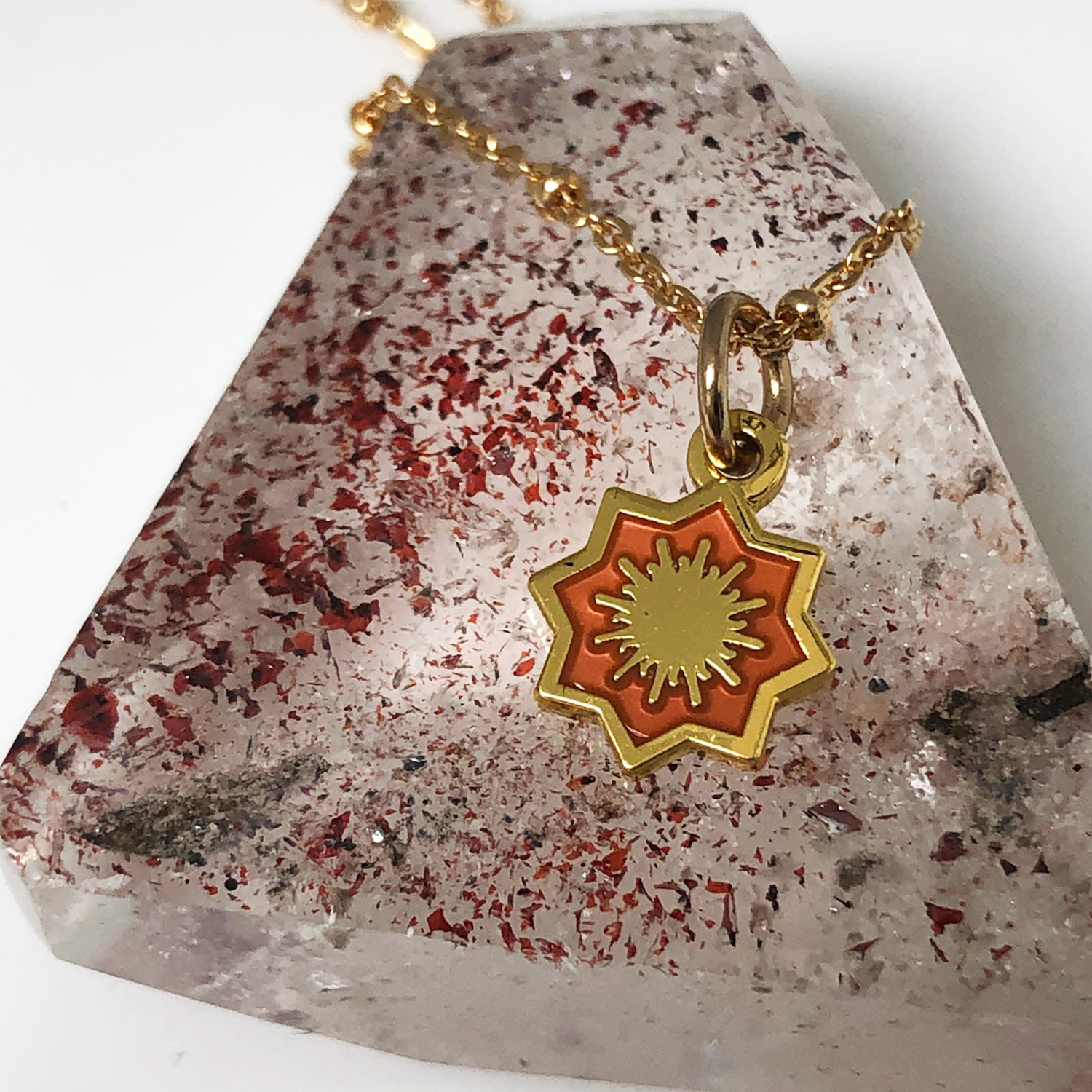 Sun in Star Enamel Medal - Mirabelle Jewellery