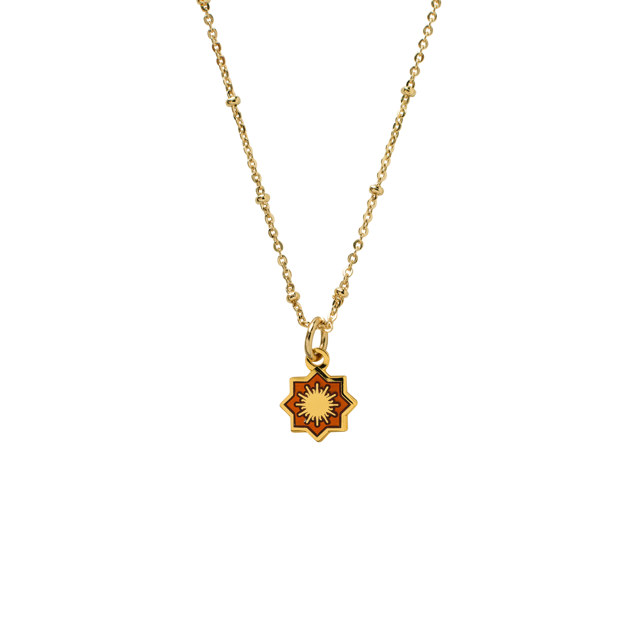 Sun in Star Enamel Medal - Mirabelle Jewellery