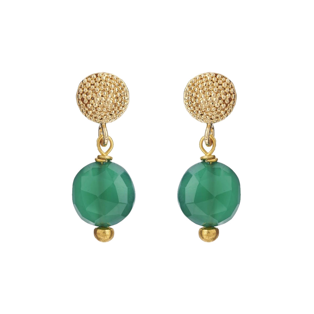 Talia Studs Green Onyx - Mirabelle Jewellery
