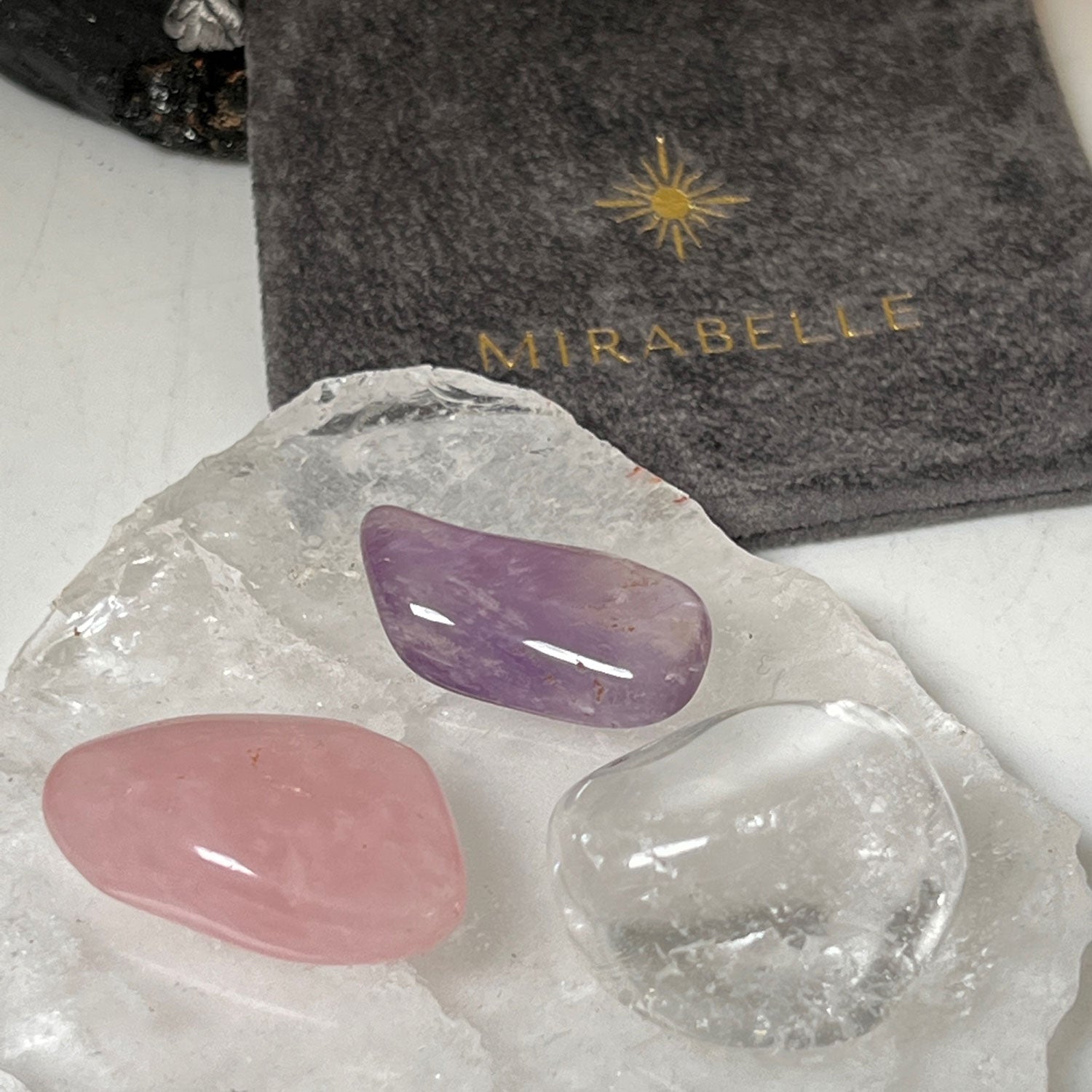 Essential Crystal Kit, Rose Quartz, Amethyst , Rock Crystal
