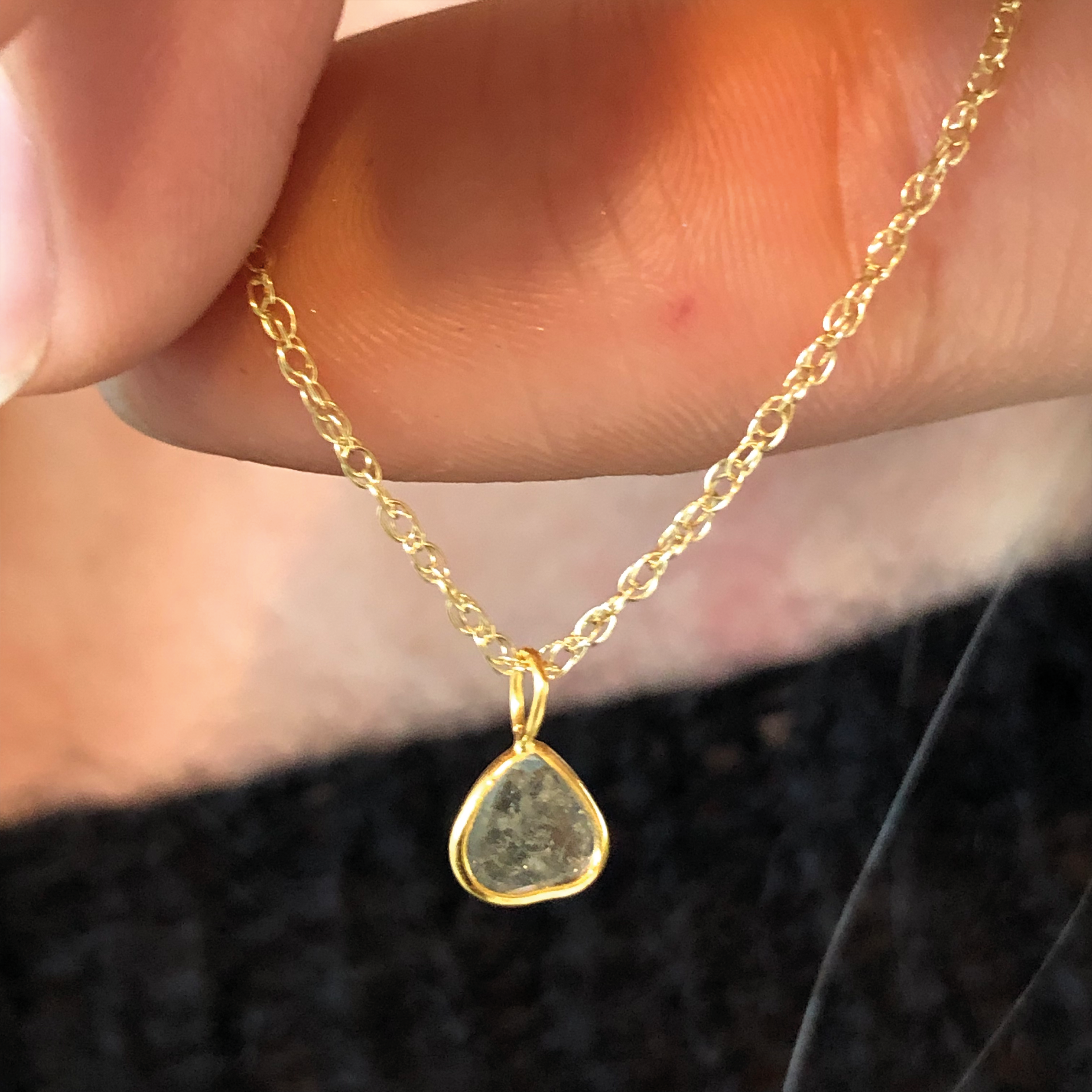Tiny Freeform Vermeil Polki Diamond Pendant