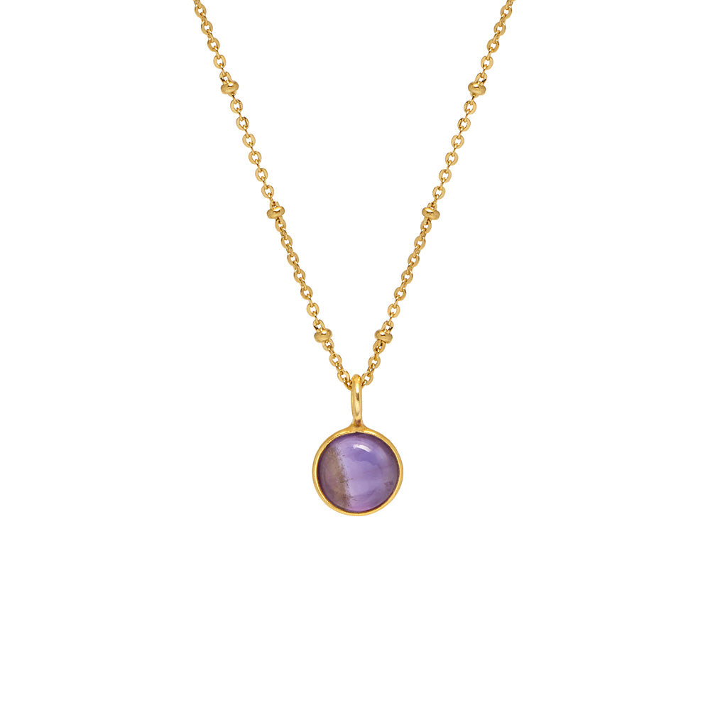 Amethyst Cabochon Pendant - Mirabelle Jewellery
