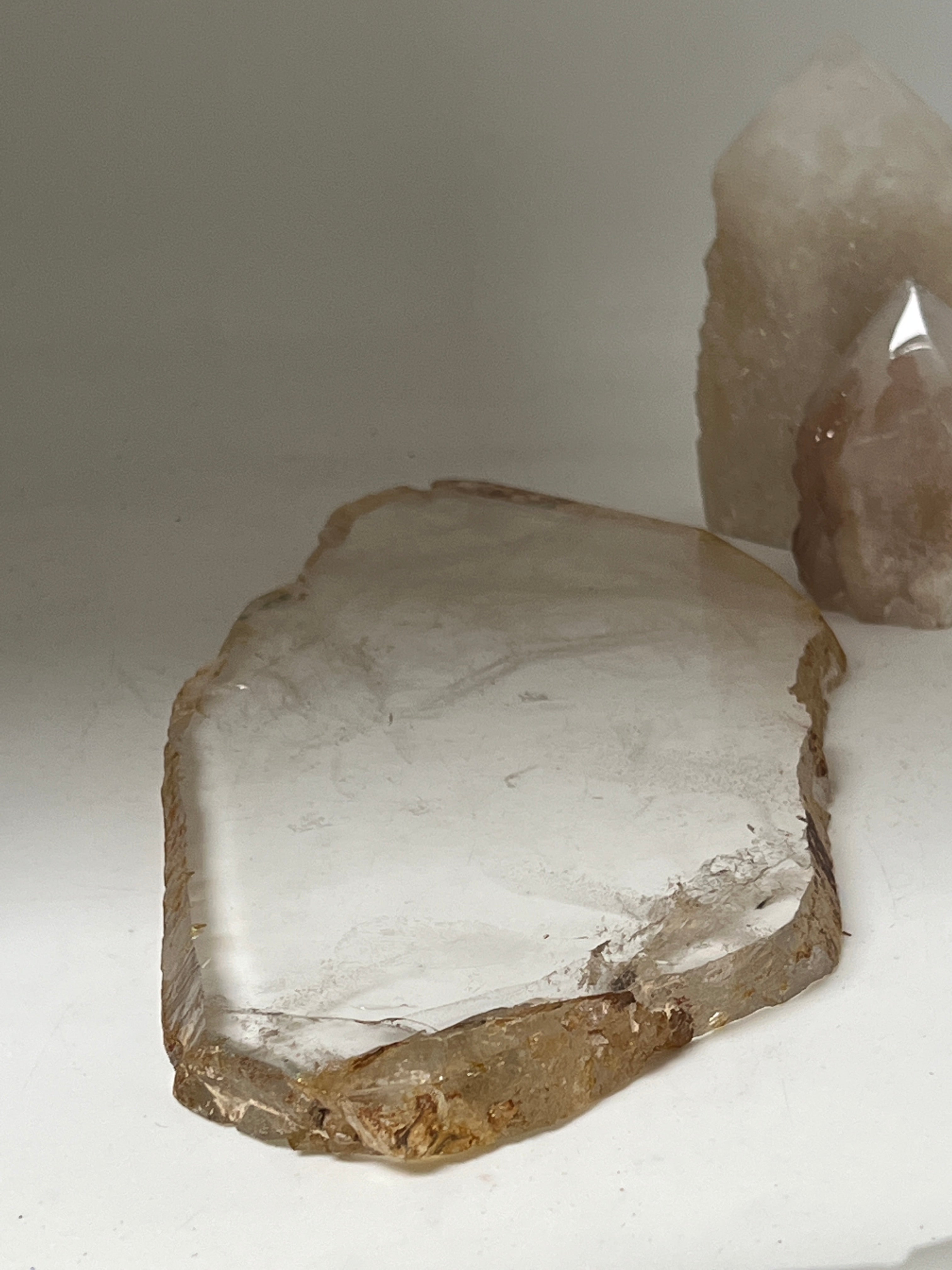 Large specimen  rock crystal slice from Madagascar