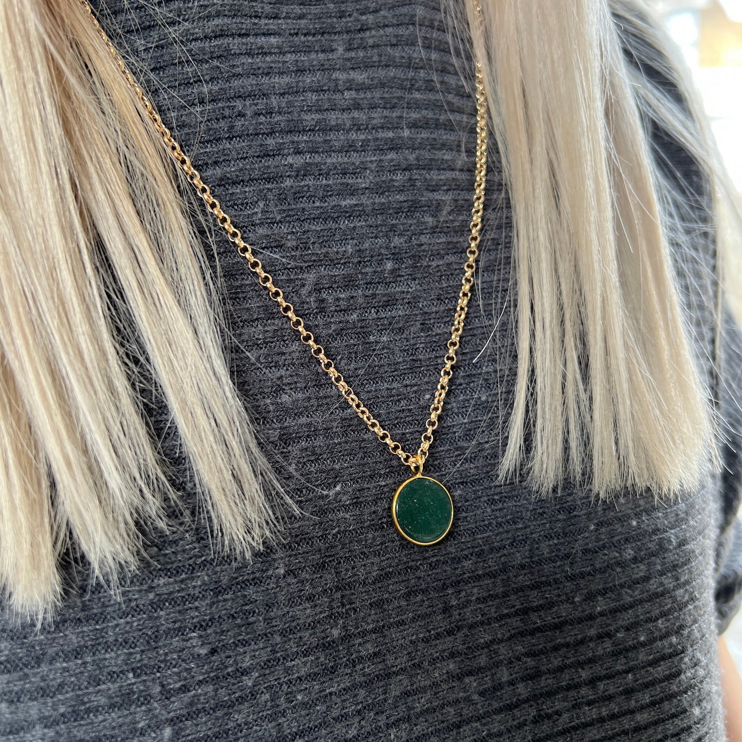 Minimalist Lucky Jade Coin Pendant