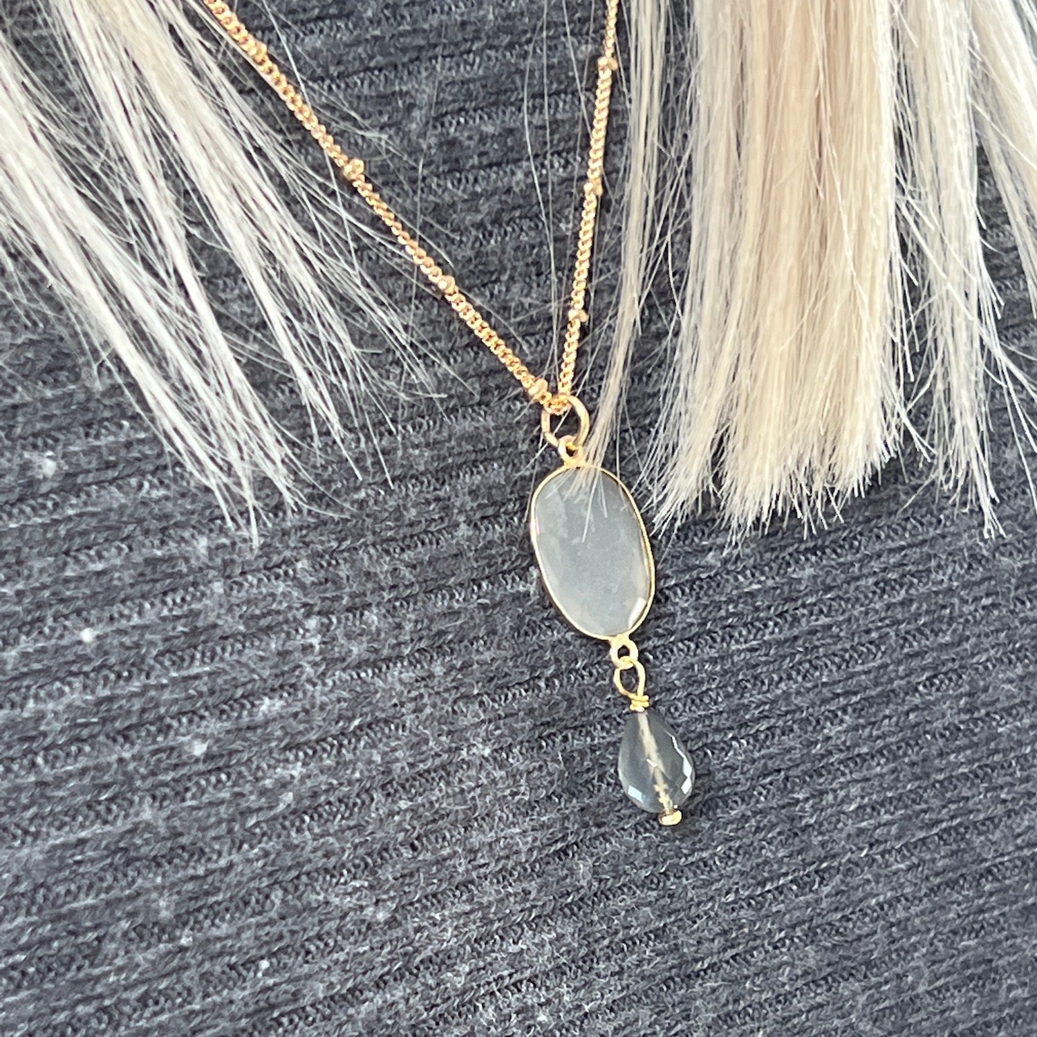 Luna Pendant Grey Moonstone