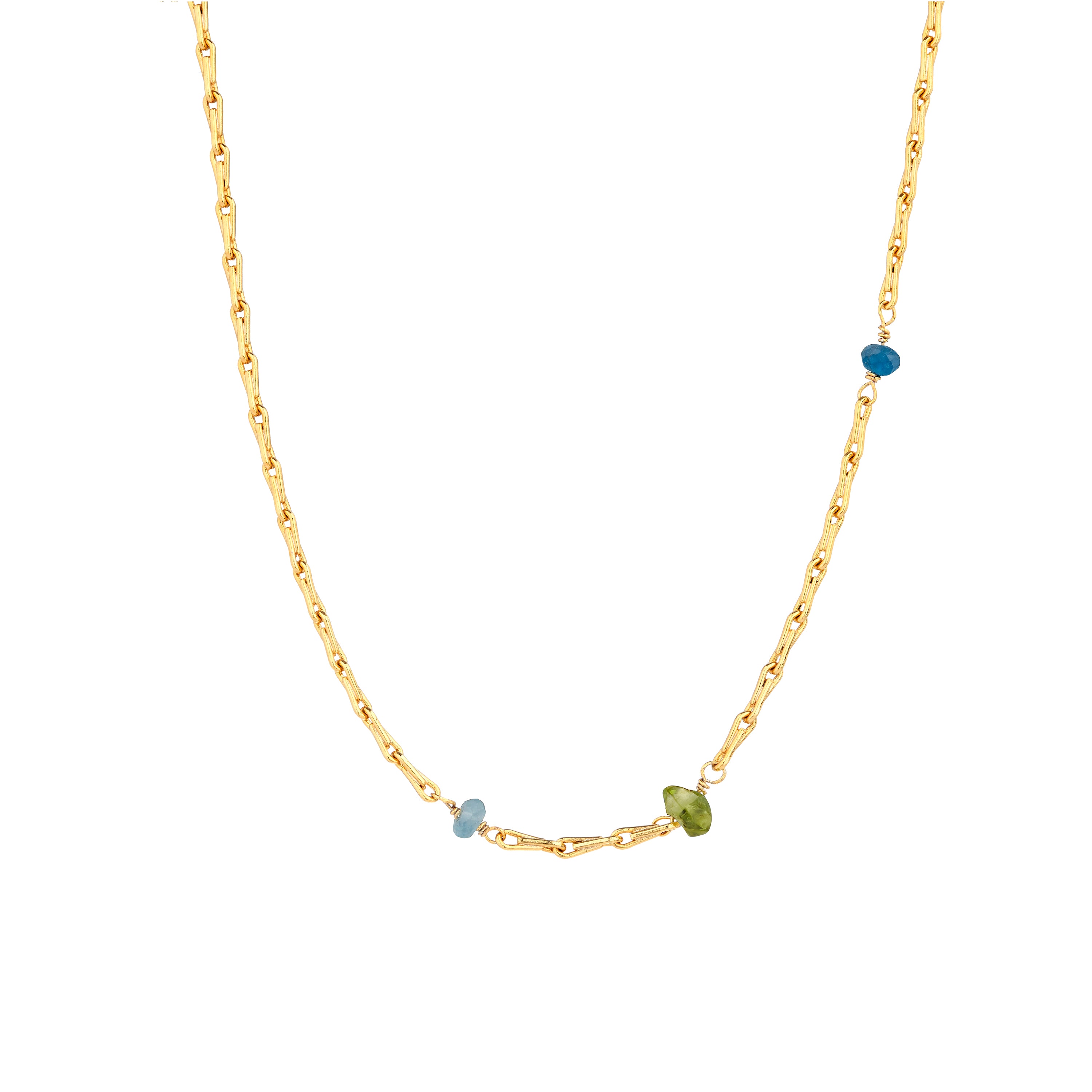Mini Torsade Chain with Apatite and Peridot - Mirabelle Jewellery