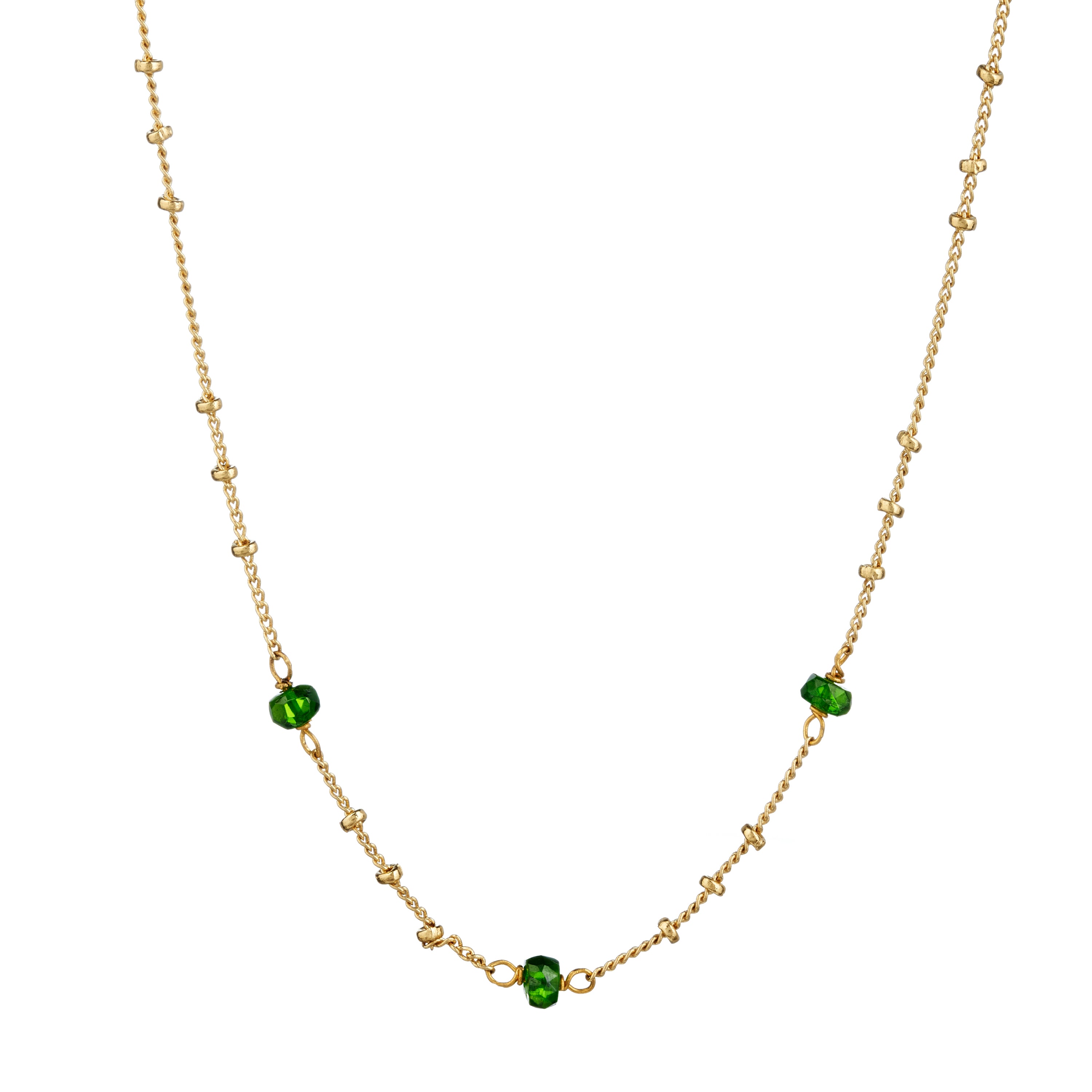 Mini Biba Chain with Green Diopside - Mirabelle Jewellery