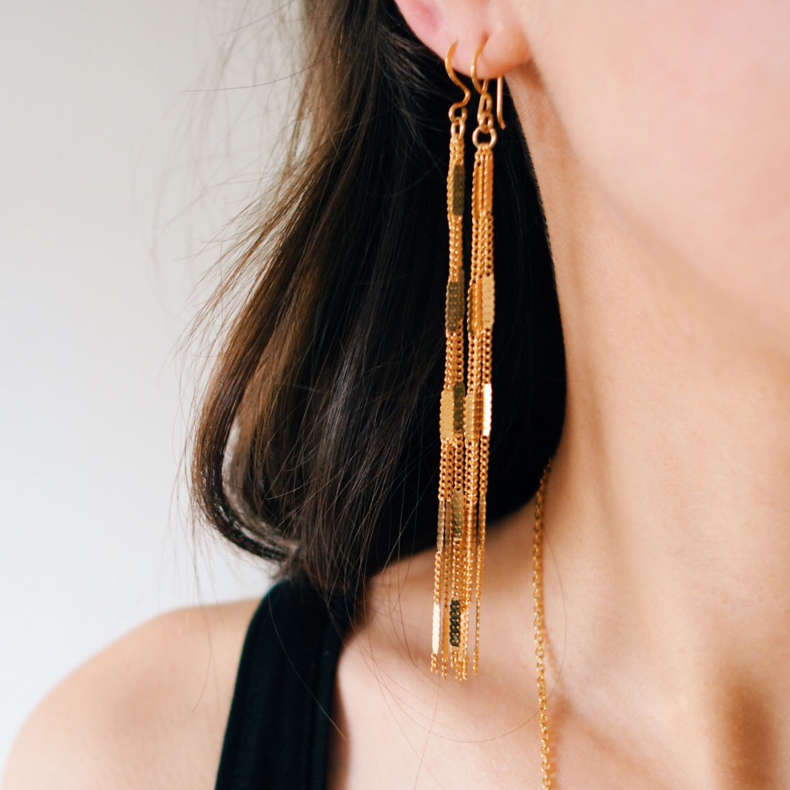 Flat Chain Trio Earrings - Mirabelle Jewellery