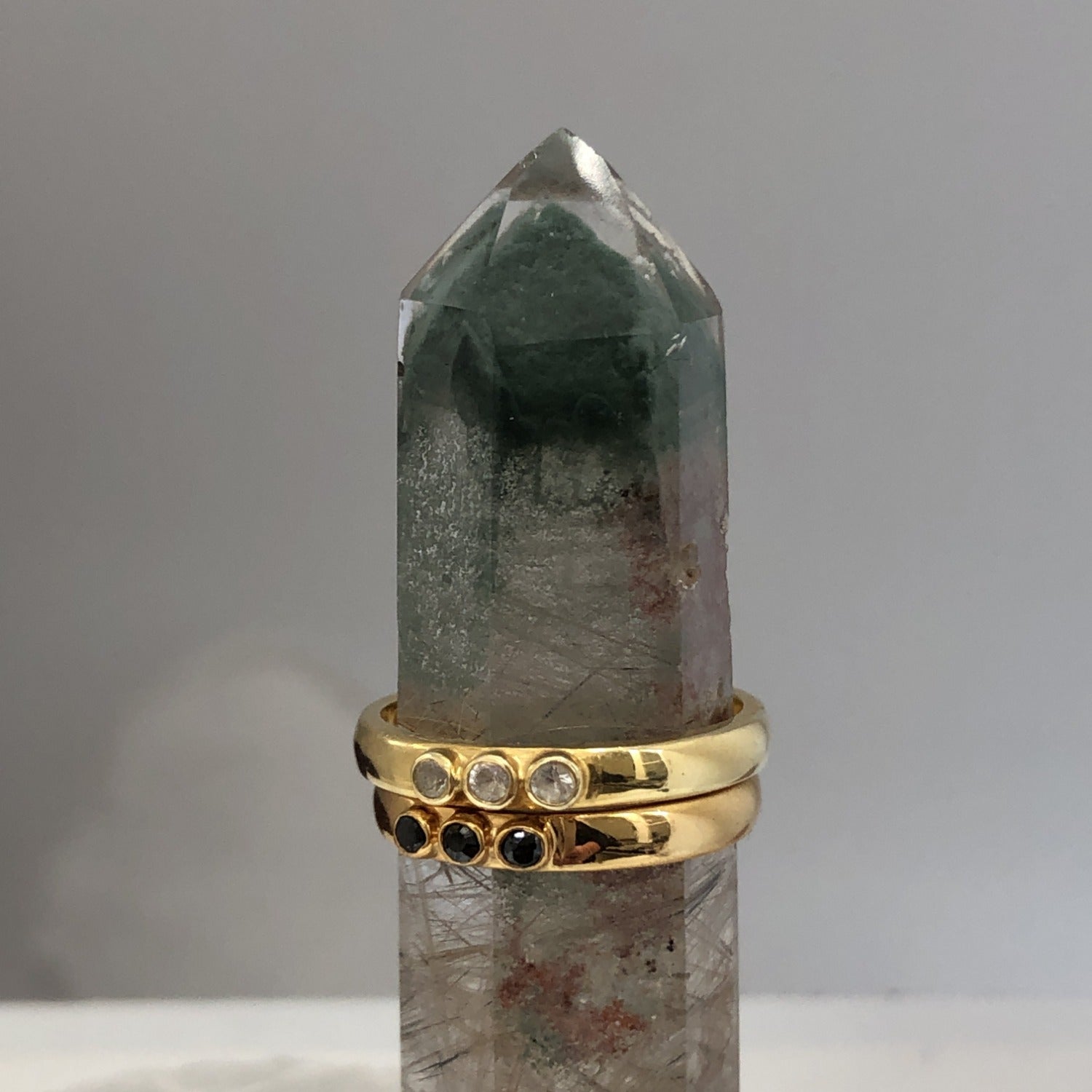 Sarita Ring Black Zircon - Mirabelle Jewellery