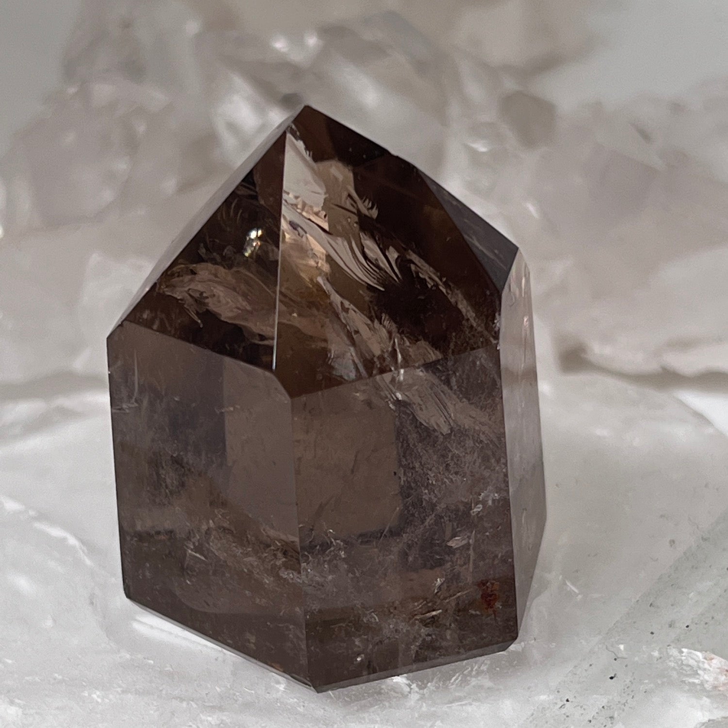 Unique  short chunky Smokey  quartz point from Brazil